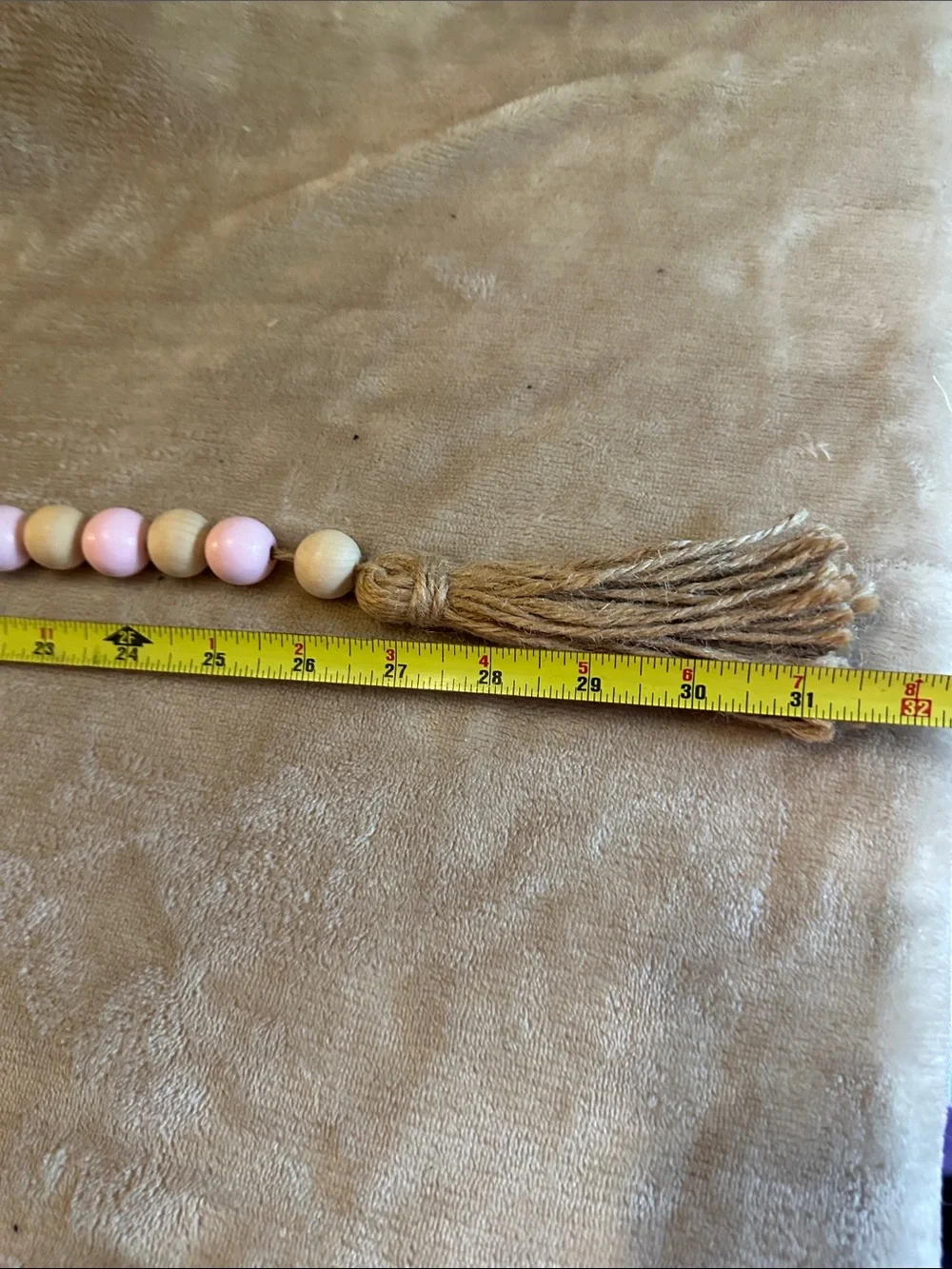 Hobby Lobby Pink Bunny Bead Garland with Green Beads and Tassels